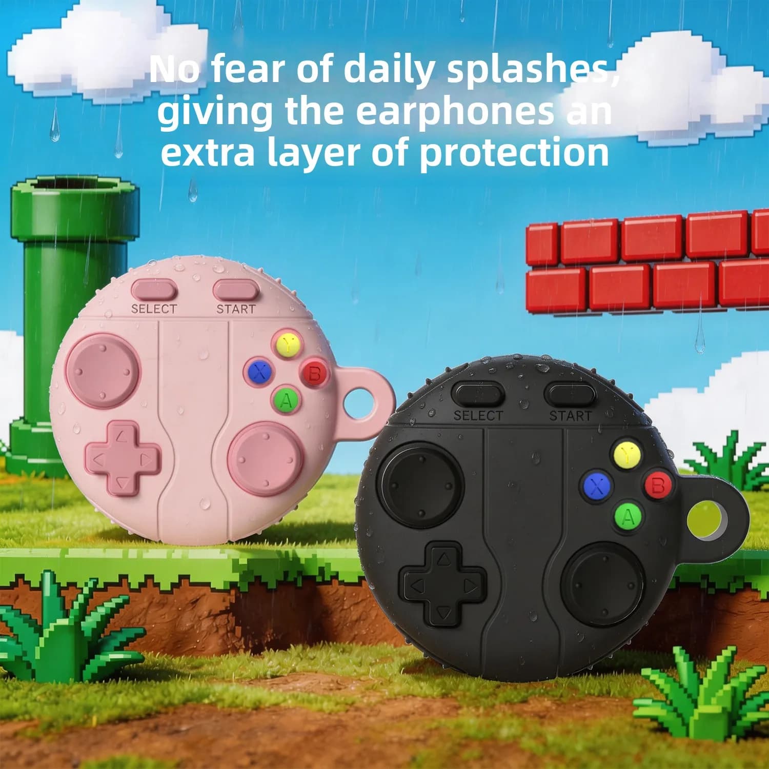 3D Game Cute Silicone AirTag Case Keychain For Apple AirTag Shockproof Protective Cover, Cartoon Key Ring Holder