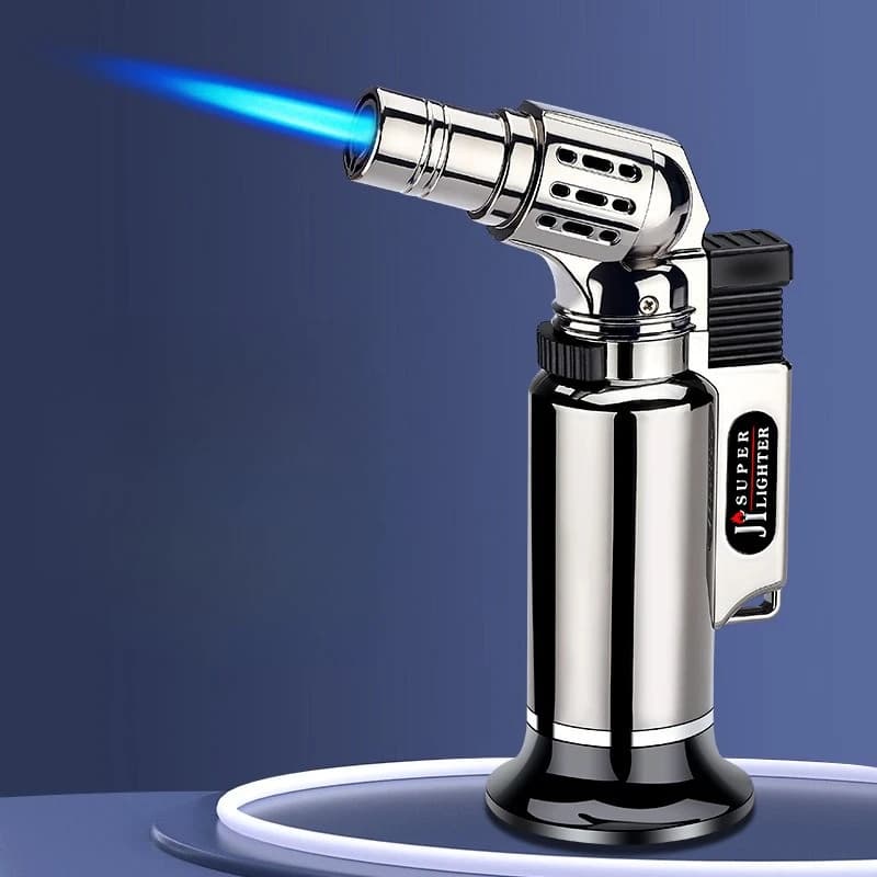 Caldo antivento turbina in metallo accendino a gas pistola per saldatura cucina cottura fiamma regolabile potente pistola a spruzzo accendisigari regali da uomo