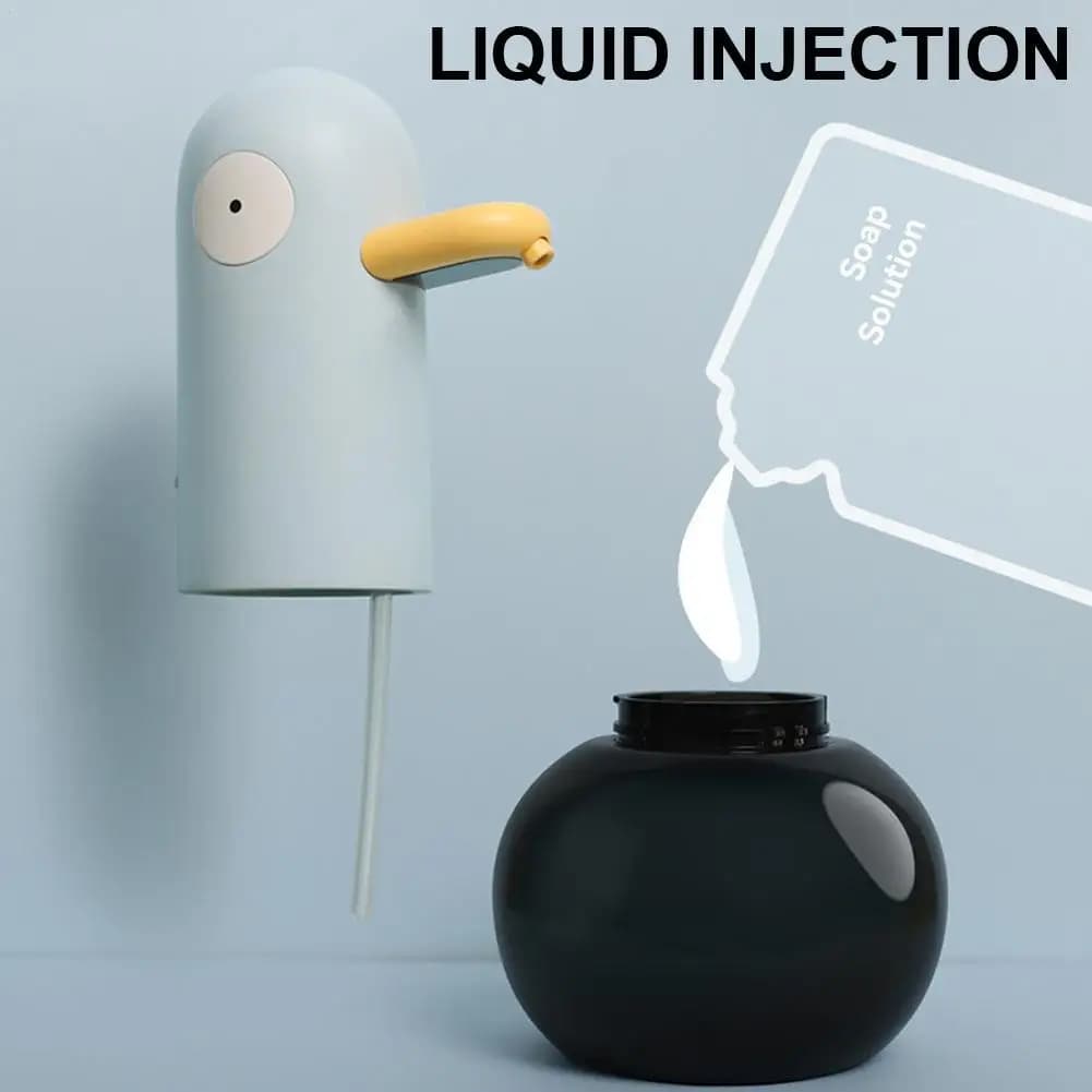 Dispenser automatico di sapone schiumogeno a forma di anatra, dispenser di sapone touchless, dispenser mani libere per lavaggio mani per bambini, a forma di cartone animato, per cucina e bagno