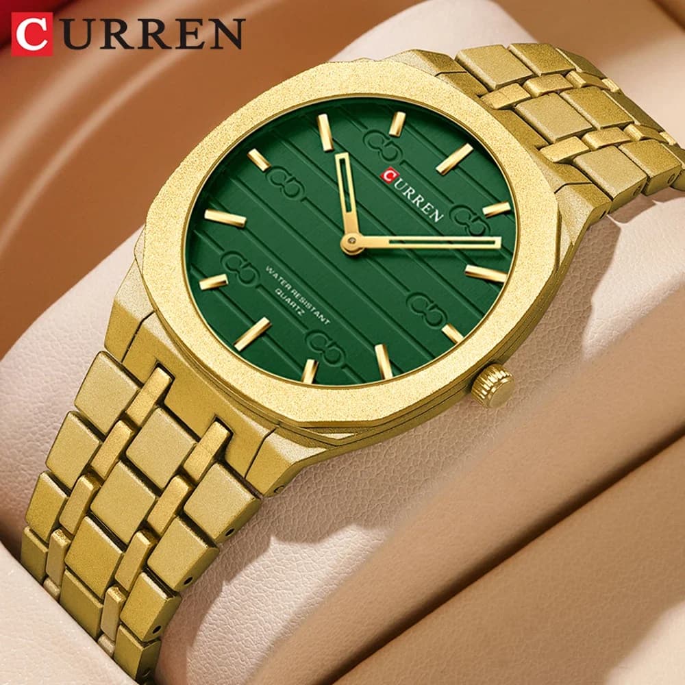 CURREN Fashion Men's Watches Ultra Thin Men's Quartz Watch Casual Men's Waterproof Sports Watch Slim Mesh Steel Black Relogio Masculine