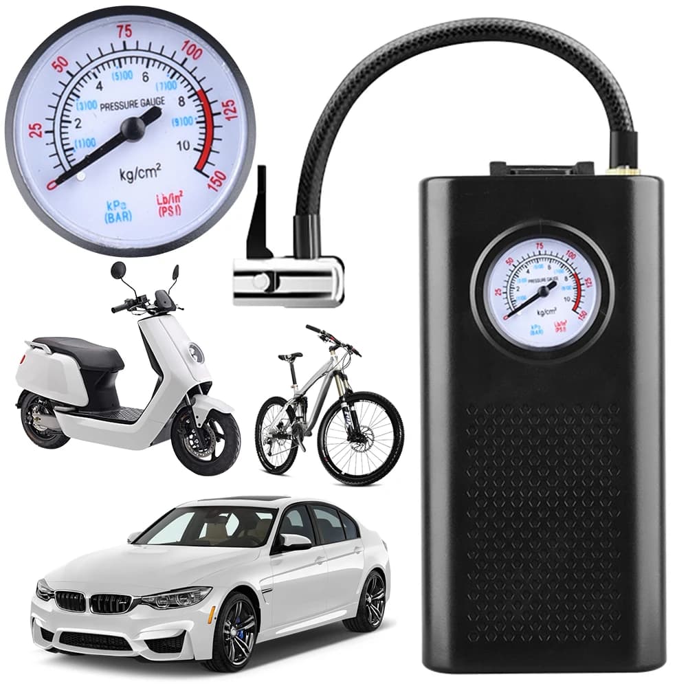Gonfiatore per pneumatici per Auto ricarica USB gonfiatore per pneumatici per moto pompa per bici portatile multifunzionale per bicicletta automatica per moto