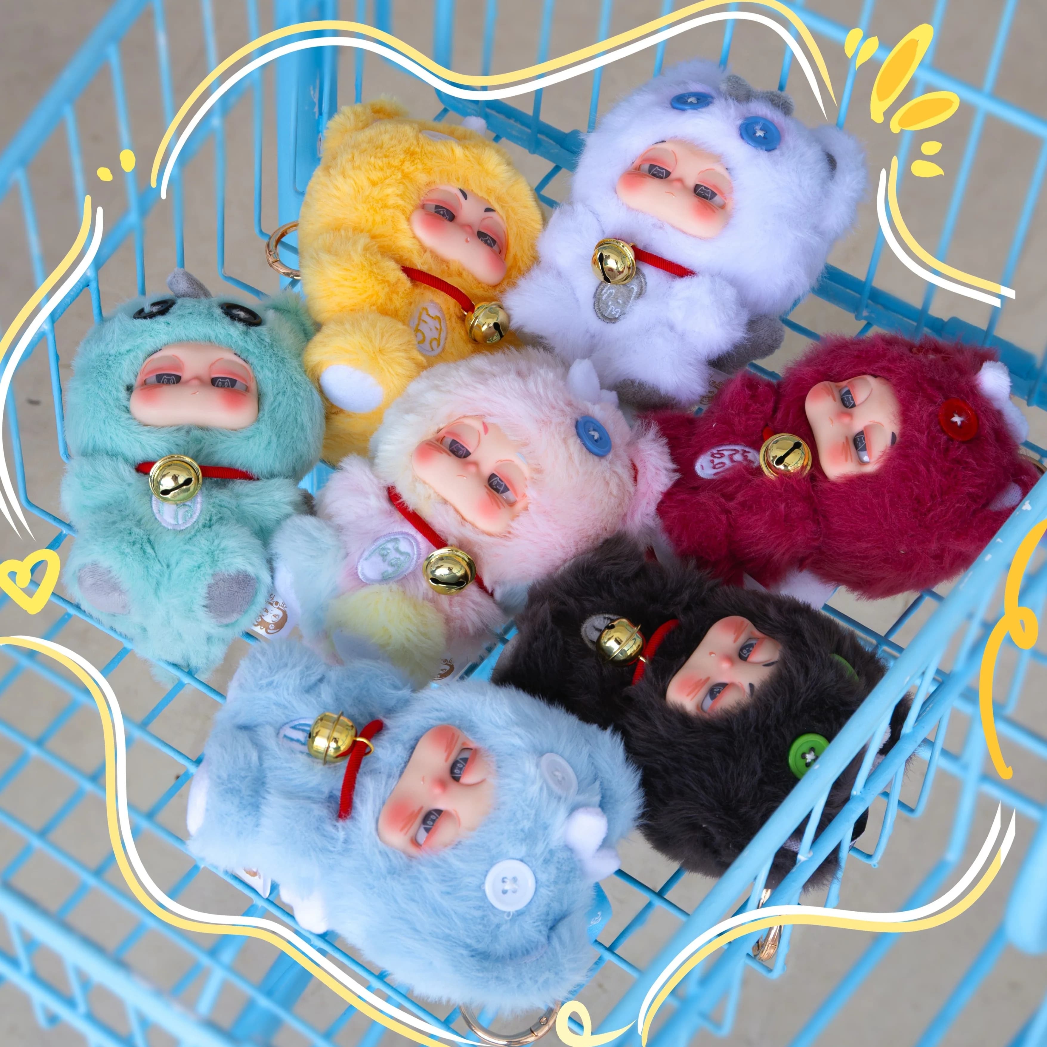 New Baby Three Derpkid Dragon Catcher Series Plush Blind Box Cute plush Backpack Decoration Pendant Fashion Doll Fashion Gift