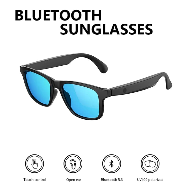 Occhiali intelligenti Bluetooth 5.3 Auricolare Auricolare wireless Occhiali da sole Cuffie UV400 Touch Contrl Chiamate Musica Occhiali anti-blu