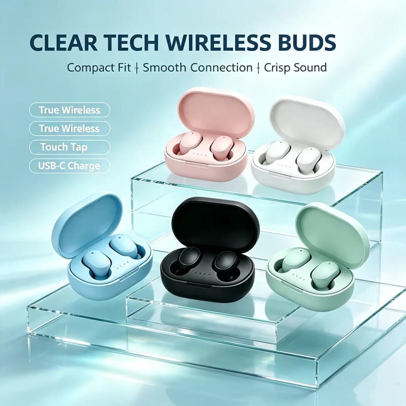 Bluetooth Earphones Wireless Bluetooth Headset Noise Cancelling Headsets With Microphone A6S Headphones for SmartPhone