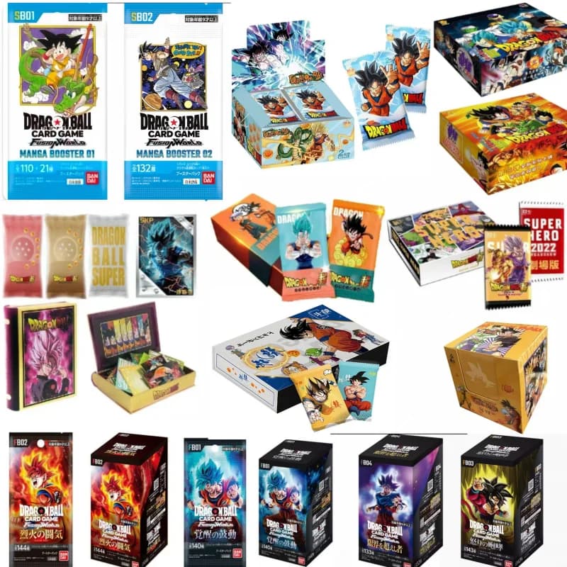 Carte del negozio di carte Anime Dragon Ball Scatola di carte booster Gioco di carte collezionabili Super Saiyan Son Goku Collezione di personaggi anime Giocattolo