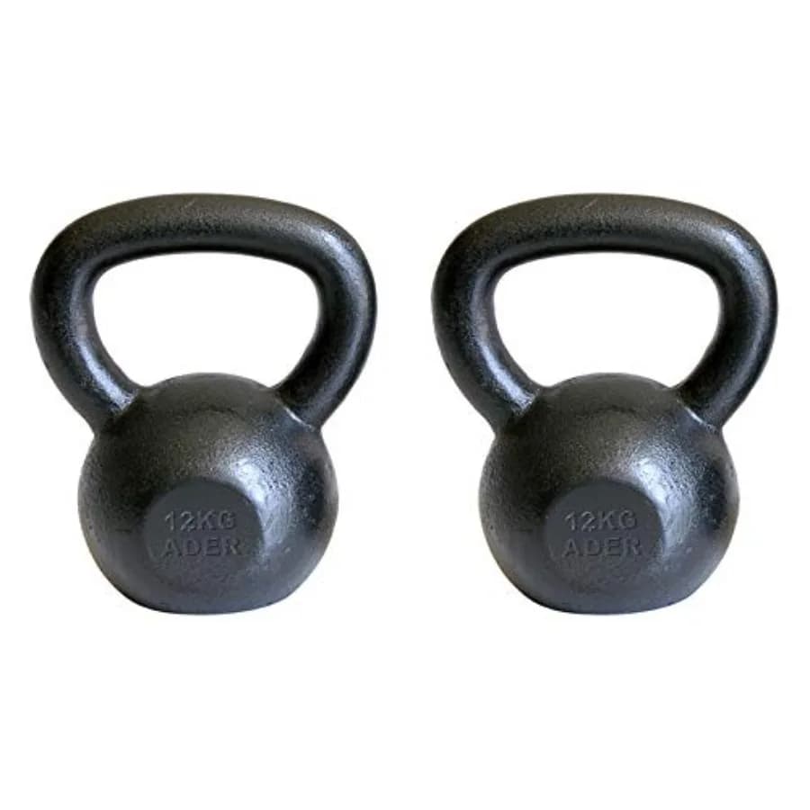 12kg 26lb Premier Kettlebell Set for Strength Training, Iron Black Finishing, 2 Piece Resistant Cast Iron Training Equipment