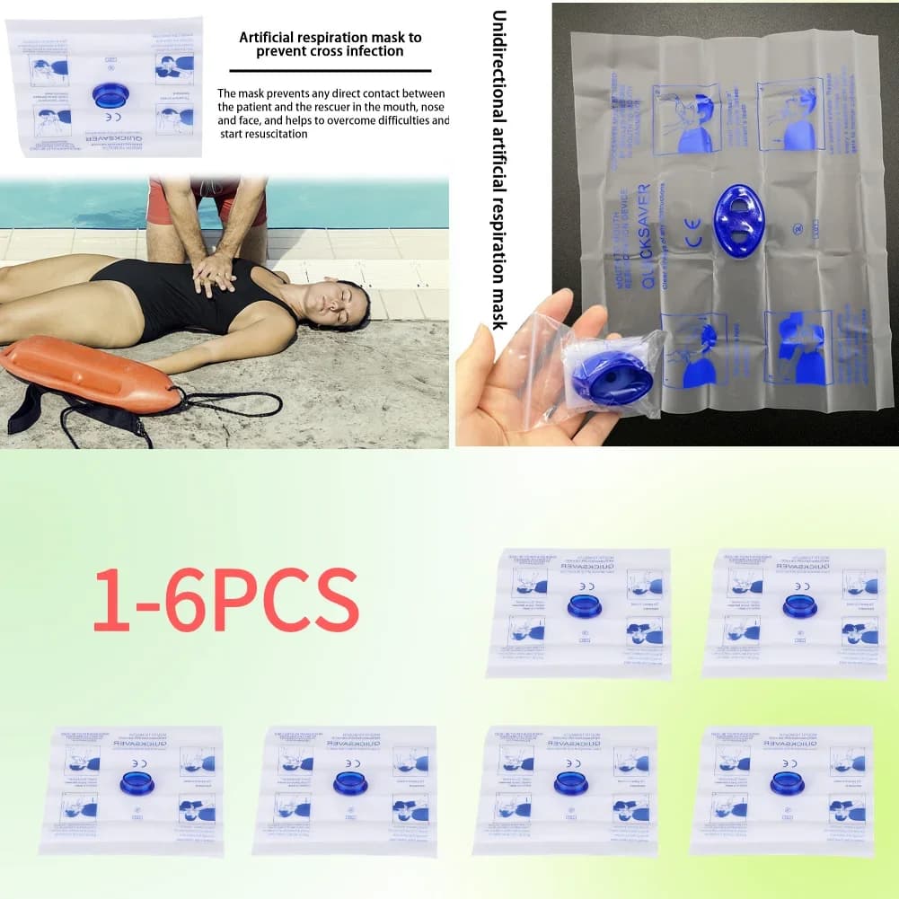1-6PCS maschera respiratoria per respirazione artificiale usa e getta portatile pronto soccorso barriera CPR per addestramento CPR