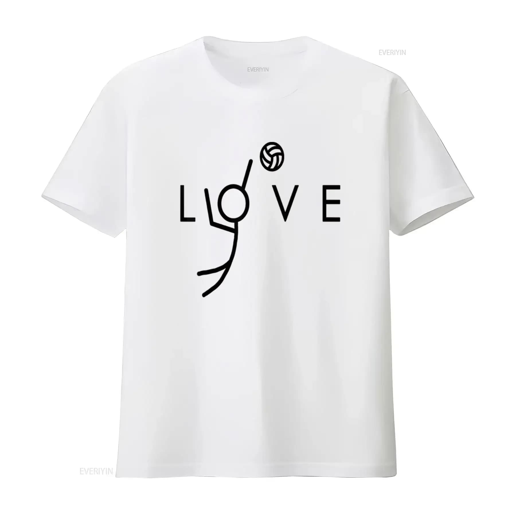 Love Volleyball Design T Shirtn Girls Camicia da donna alla moda Top estivi per top morbido lavato vintage da indossare tutti i giorni