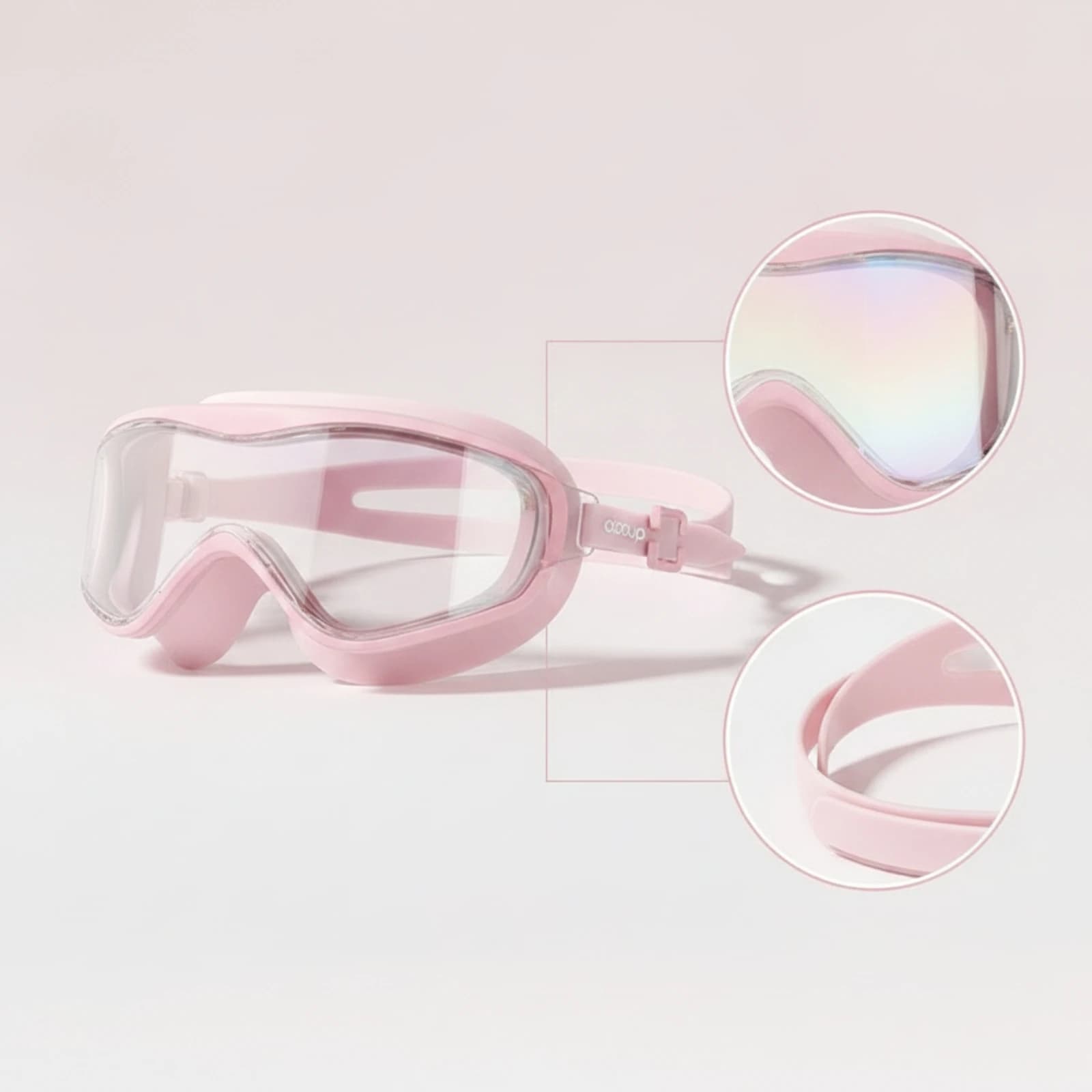 Swim Goggles with Cap Anti-Fog Swimming Goggles with Swim Cap Eyewear Set Mirror-Coated Eyewear Panoramic for Swimmers