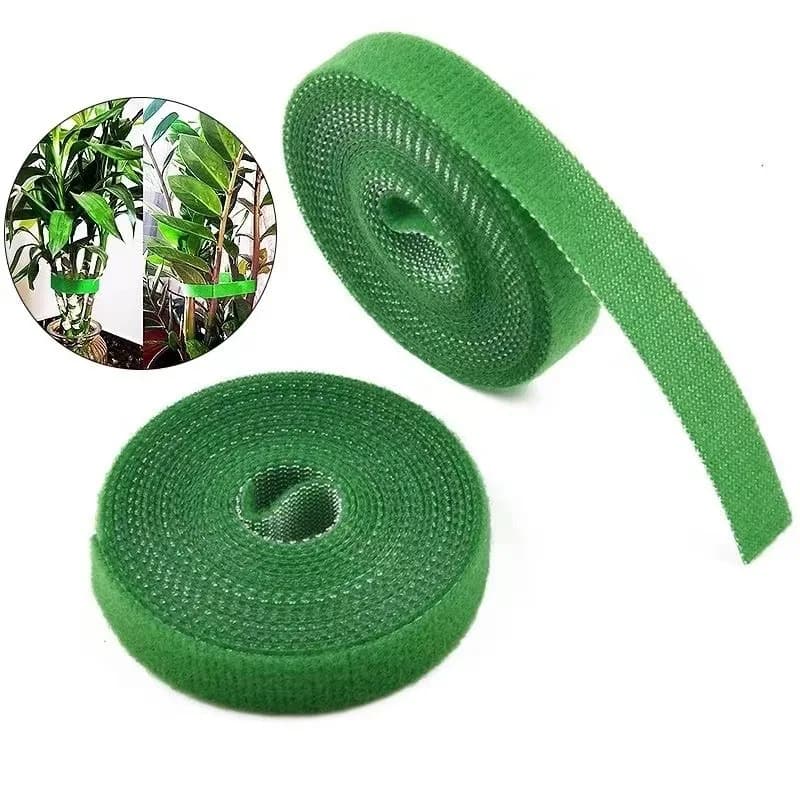2/4/6m Garden Self Adhesive Plant Nylon Cable Tie Green Adjustable Plants Strap Hook Loop Support Reusable Fastener Tape Strips