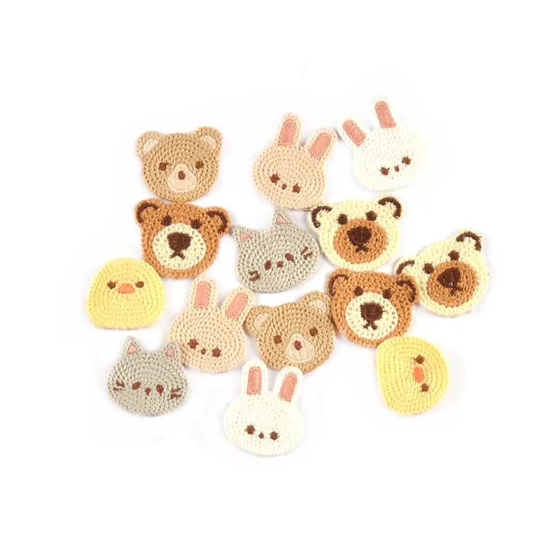 10pcs 3-4.1cm Lovely Bear/Cat/Rabbit patch ricamate per fai da te borsa per vestiti per bambini accessori per cucire indumenti Appliques C4137