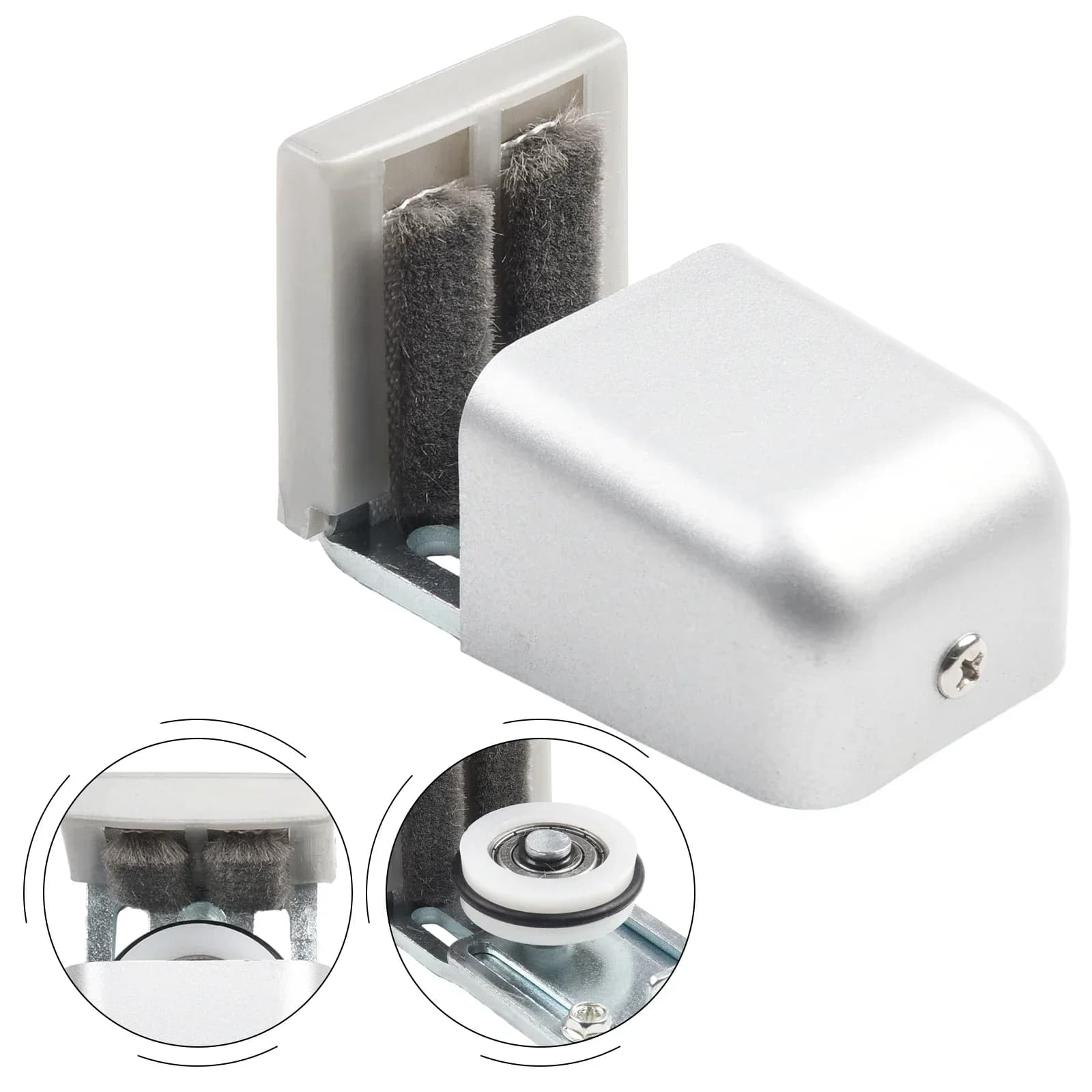 Guide per porte scorrevoli Guide Guide per porte della stalla regolabili Guida al pavimento Rullo Montaggio a parete Soggiorno inferiore Limite scorrevole Fermaporta Hardware di arresto