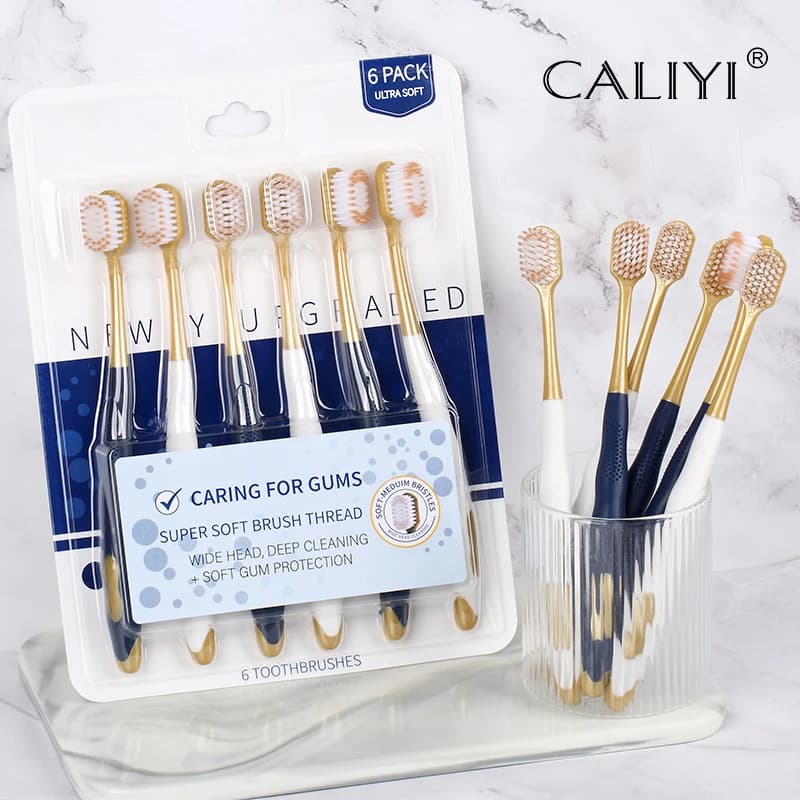 Tooth brushes 6/12 pieces, medium-soft bristles, whitening, for family, for oral hygiene, ideal for travel and parties