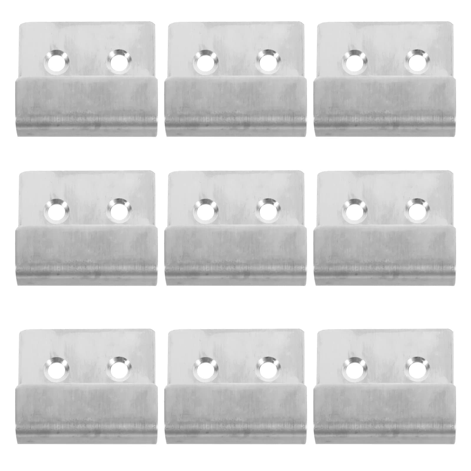 10Pcs Stainless Steel Tile Wall Mount Hooks Heavy Duty Flat J Hangers Display Brackets for Clothes Towels Mirrors Picture Frame