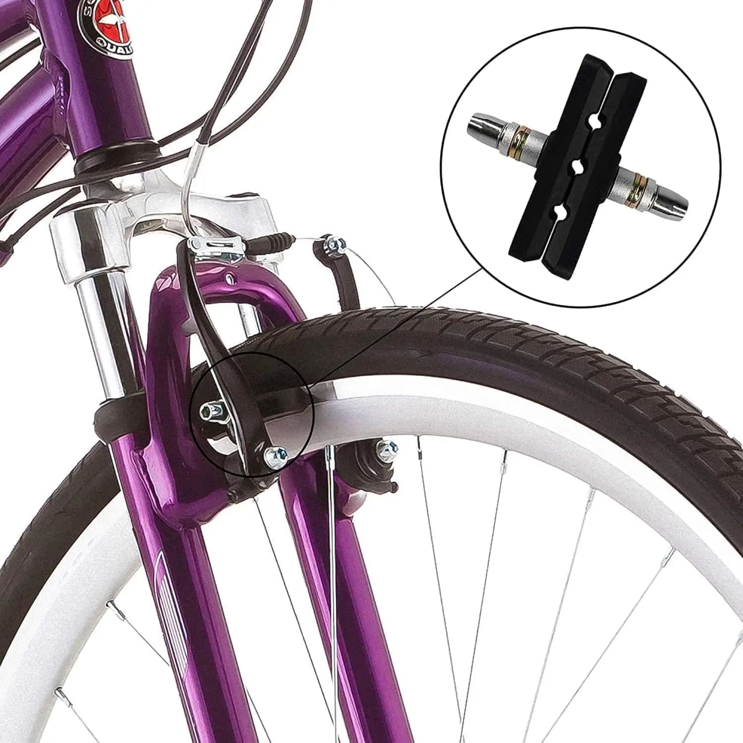 Pastiglie Freno MTB 70mm 2.76" V-Brake, Pattini Freno Silenziosi in Gomma, Blocco Freno Bici di Ricambio per la Maggior Parte delle Bici da Montagna e da Strada