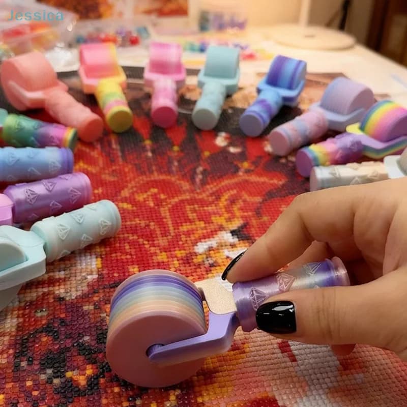♥ Rullo per strumenti per pittura con diamante stampato in 3D - Rullo per pittura con diamante con rullo liscio staccabile