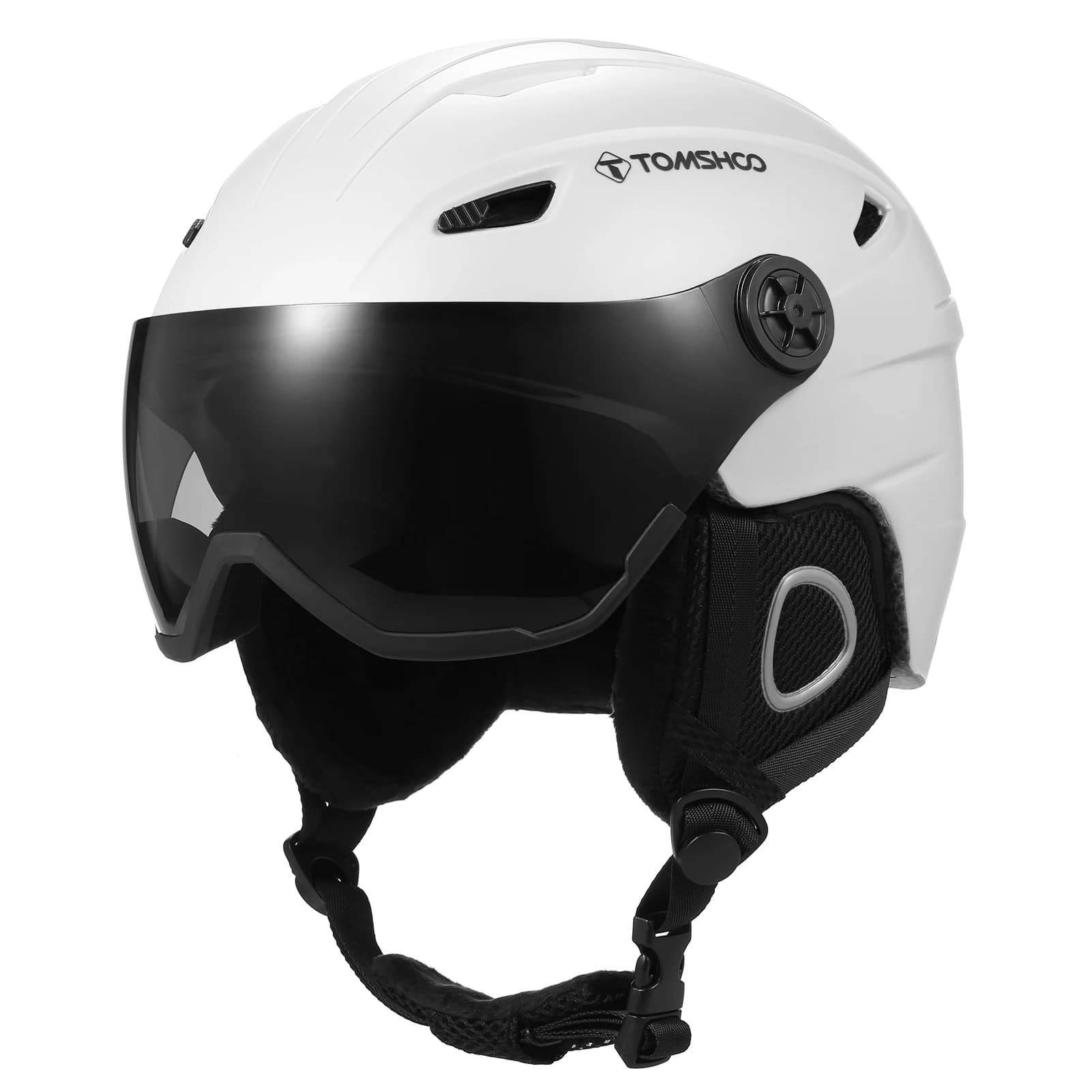 Casco da sci con occhiali rimovibili Fodera interna e cuscinetti auricolari Casco da snowboard leggero per snowboard e ciclismo