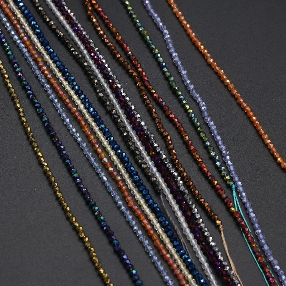 Natural Stone Beads Small Round Beads Mix Color Faceted Loose Spacer Beaded for Jewelry Making DIY Bracelet Necklace Accessories