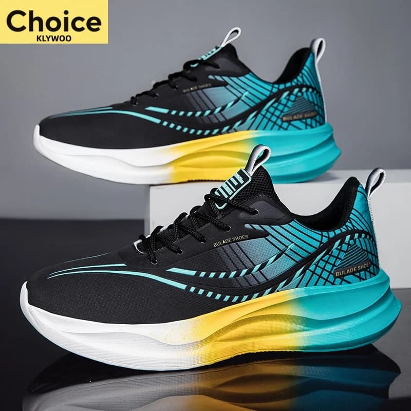 Running shoes with cushioning, special for marathon, sports, breathable, light, comfortable, anti-slip, for man and woman.