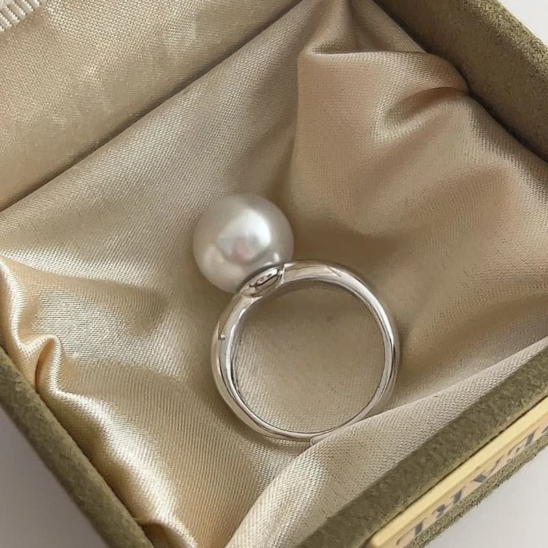 Natural Pearl 10-11mm Silver Ring, Stylish and Fashionable Food Ring, Women's Ring, Gift Accessory