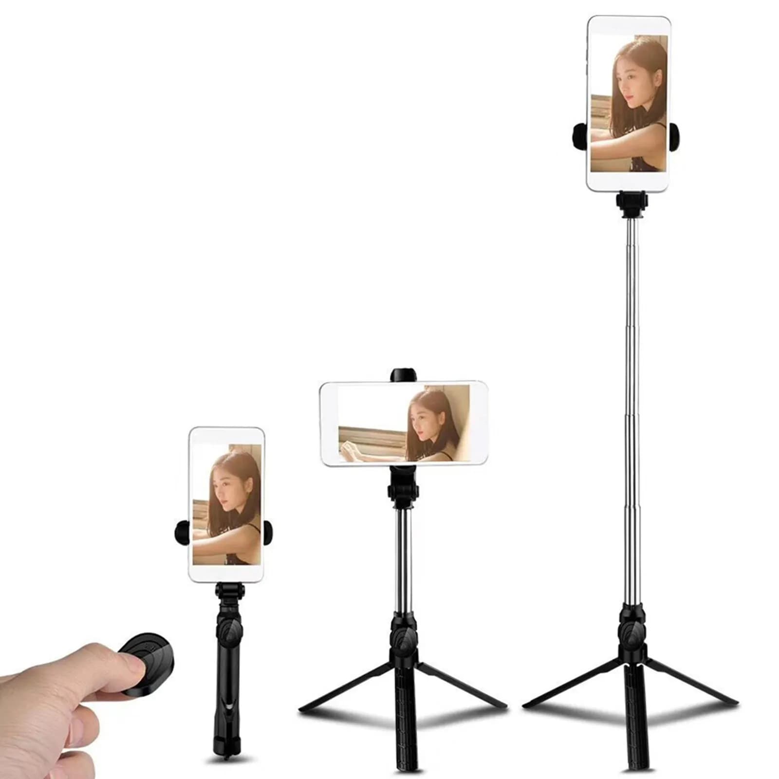 Treppiede Smart per Selfie Stick con Testa Girevole a 360 Gradi e Livella, Mini Treppiede da Tavolo Portatile in ABS Resistente