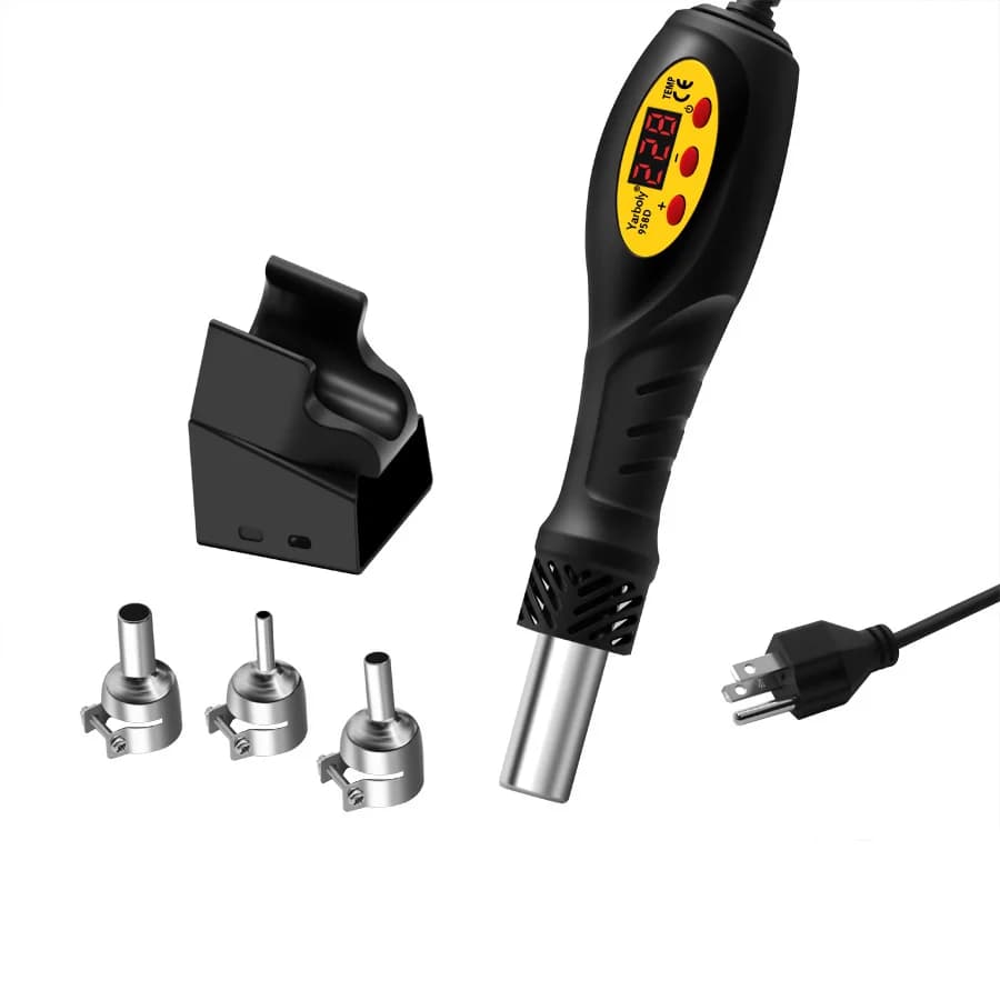 Pistola ad Aria Calda Digitale LCD Portatile 110V, Stazione di Saldatura e Dissaldatura con Temperatura Regolabile per Riparazione IC SMD BGA Fai-da-Te