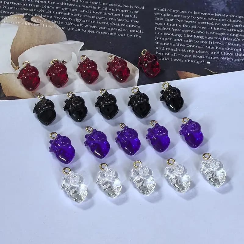 10 Pezzi Accessori Fai-da-Te per Orecchini, Collane e Bracciali, Ciondoli in Resina a Forma di Cuore Rosso Simulato per Creazione di Gioielli