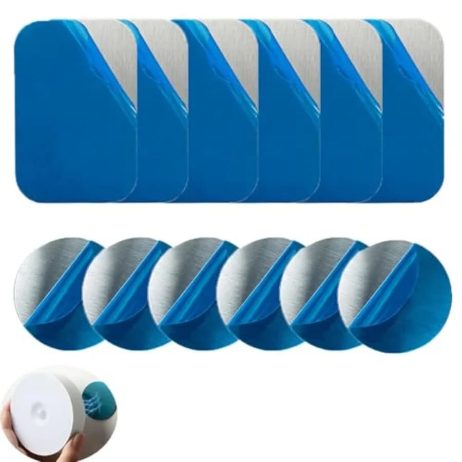 12 Pack Metal Plate Mount Replacement Adhesive Iron Sticker Patch for Stick-on Magnet Closet Light Motion Sensor Night Lights U