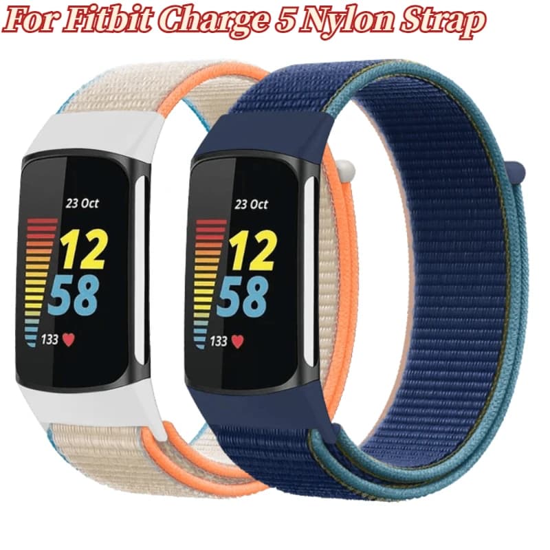 Cinturino ad anello in nylon morbido per Fitbit Charge 5 Comodo braccialetto intelligente per Fitbit Charge 5 Cinturino sportivo Correa traspirante