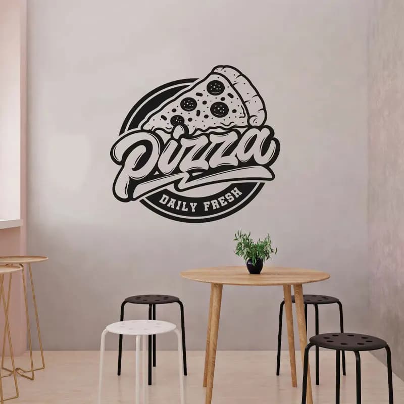 Fast Food Sign Pizza Decalcomanie da muro Interni in vinile Decorazioni Pizzeria per ristorante italiano Adesivo per finestra Murales rimovibili Q138