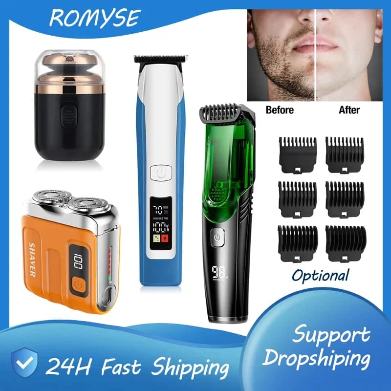 2 IN 1 Rasoio Elettrico Intelligente Barbiere Trimmer Strumento Doppia Testa Impermeabile Tagliacapelli Barba Rasoio Display Digitale Barbiere
