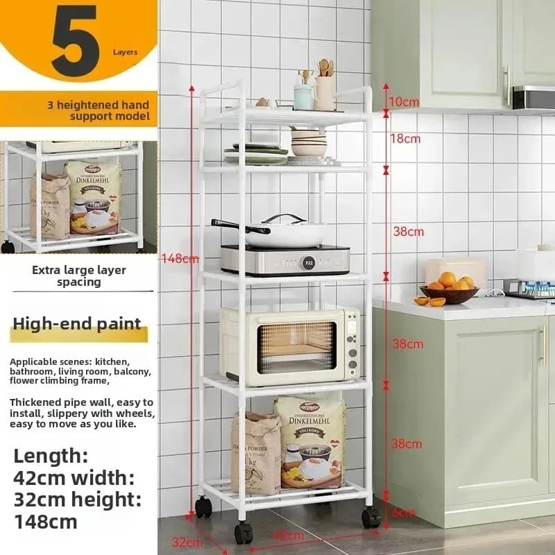 Scaffali mobili multifunzionali, scaffali a più livelli per riporre oggetti a terra, scaffali universali per cucine e bagni
