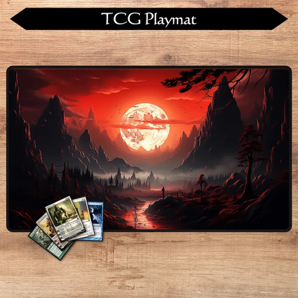 Tappetino per mouse Tappetini da gioco MTG Tappetini da gioco Deep Forest TCG CCG Gioco di carte collezionabili Scrivania per computer con grandi dimensioni in gomma