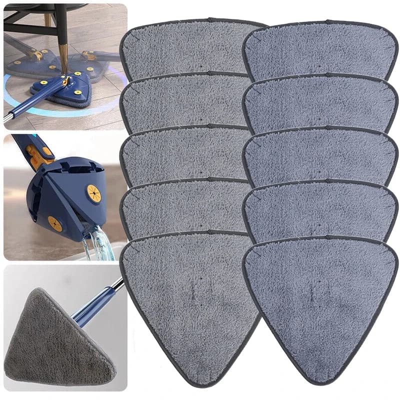 1/10pcs Triangolo In Microfibra Mop Pad Grande In Microfibra di Vetro Spazzare Panno di Pulizia Polvere Mop Testa di Ricambio Pad Strumento Pulito