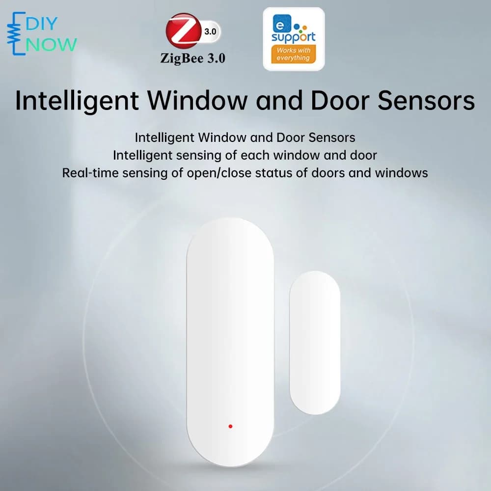 Sensore per Porte Smart Tuya Zigbee, Rilevatore di Apertura/Chiusura per Casa Intelligente, Controllo Remoto tramite App Smart Life, Rilevatore per Porte e Finestre