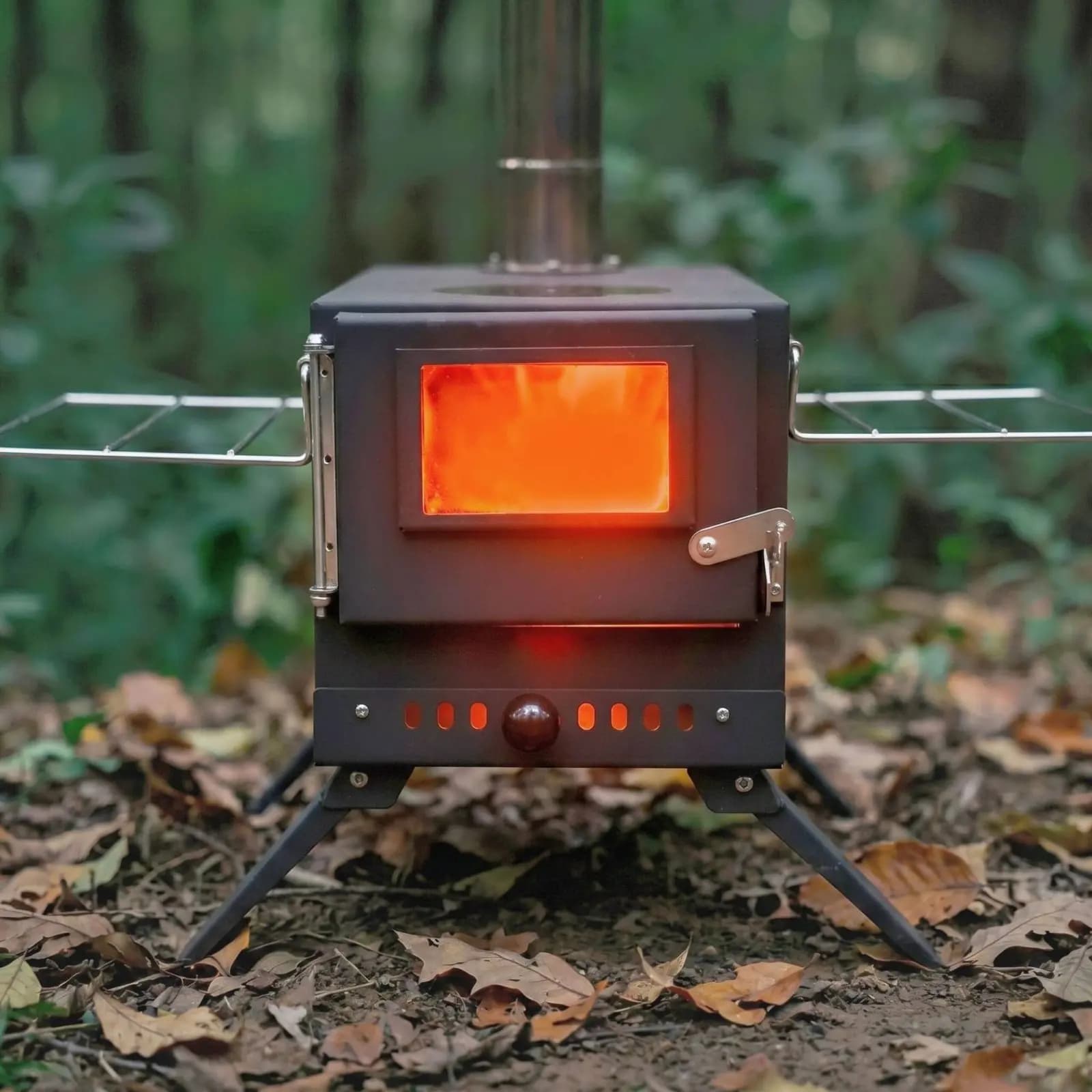 Portable Wood Heater Foldable Legs Folding Camp Heater Outdoor Gear High-Temperature Resistant Easy to Carry for Picnic