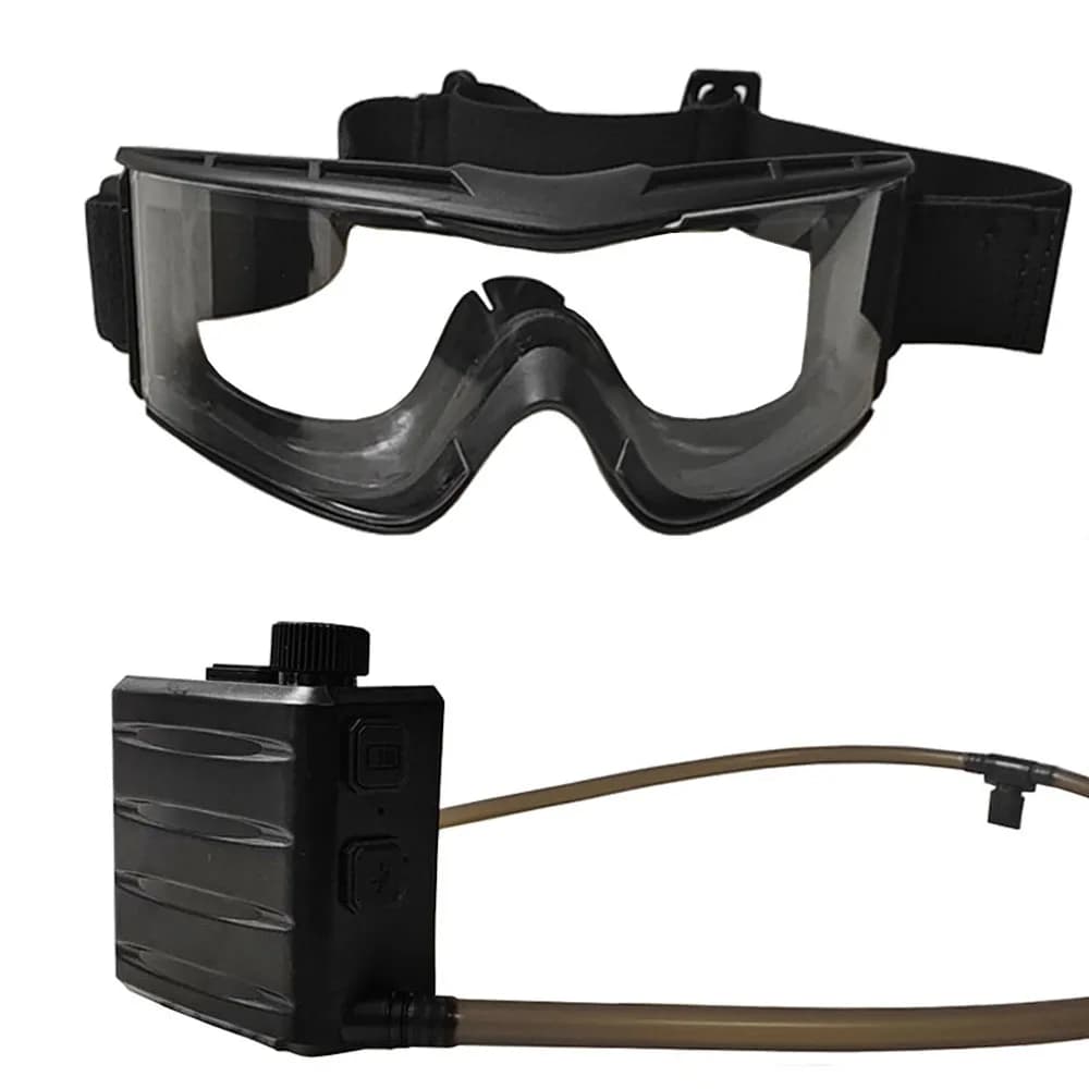 Kit Antiappannamento per Occhiali Tattici Airsoft con Ventola per Caccia, Tiro, Giochi di Guerra CS, Protezione per Sci e Moto