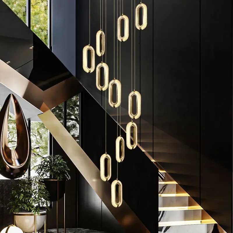 Lampada da sospensione moderna in alluminio, soggiorno, sala da pranzo, camera da letto, interni, casa, ufficio, scala, lampada da appendere, lampada a sospensione ad anello rotondo a LED
