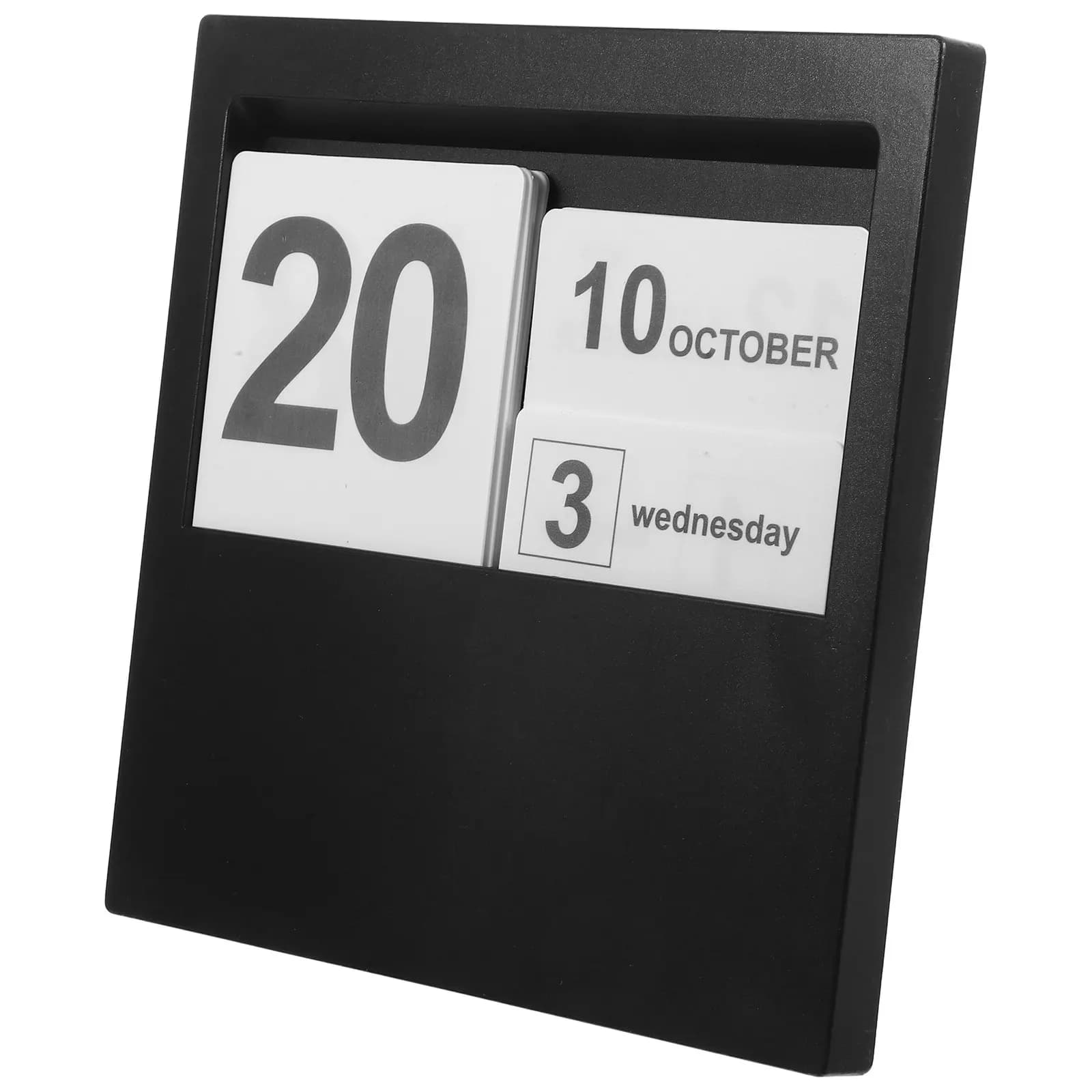 Calendario da Tavolo in Legno, Elegante Calendario Perpetuo da Ufficio, Decorazione per Scrivania, Accessorio per Casa e Ufficio