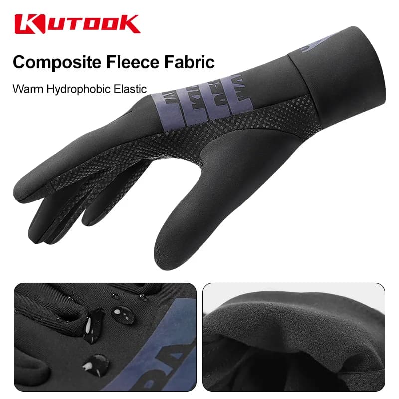 Guanti Unisex KUTOOK a Dita Intere con Assorbimento degli Urti, Touchscreen a 2 Dita, per Corsa e Ciclismo, Accessori Professionali Multifunzionali