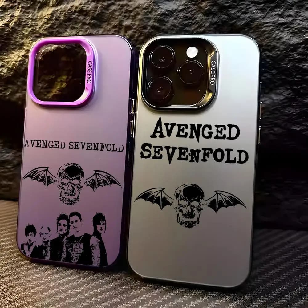 Custodia per telefono A-Avenged Sevenfold Band per iPhone 17 16 15 14 13 12 11 Pro Max, Designer Opaca Laser Aurora