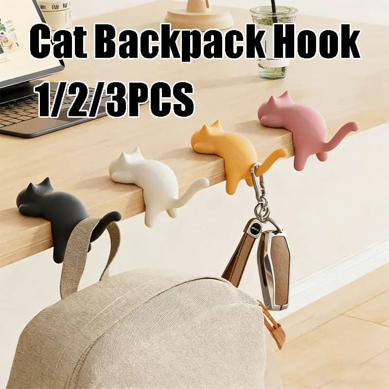 Desk Backpack Hook 1/2/3 Pieces, Without Drilling, Multifunctional, for Office and Students