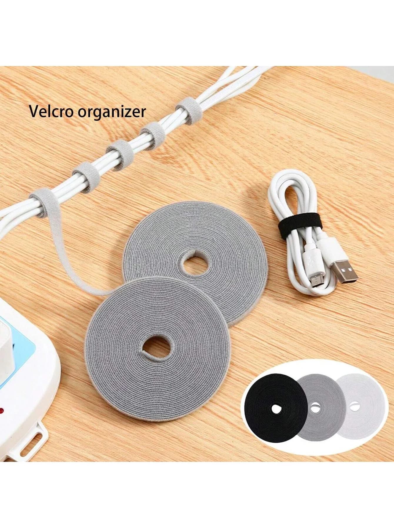 1M/3M/5M Velcro Cable Organizer, Multi-Functional Nylon Self-Adhesive Cable Tie, 1 Piece, Suitable for Computer Cables, Mobile Phone Charging Cables, Headphone Cables, Etc