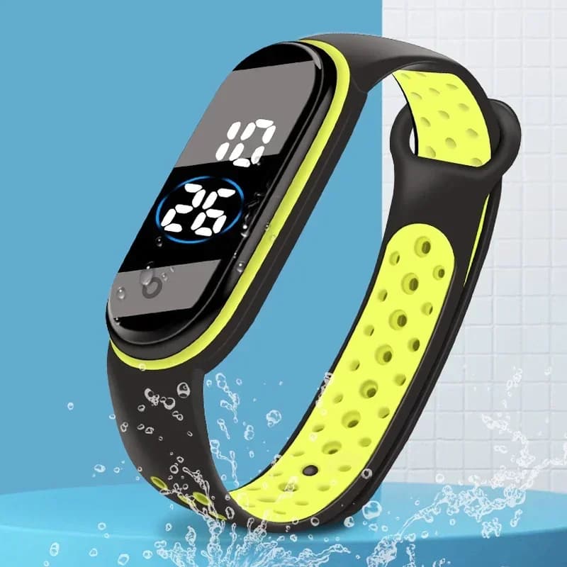 Orologio sportivo per bambini alla moda Smart Touch Orologio da polso per bambini con cinturino in silicone ultraleggero digitale a LED impermeabile