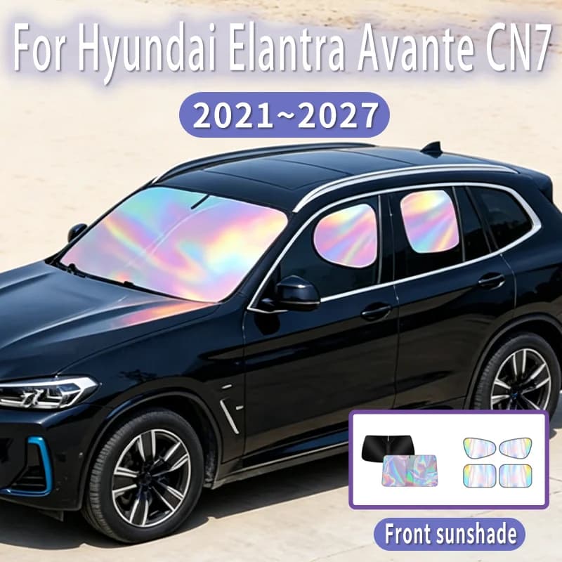 Car Windshield Sun Visor For Hyundai Elantra Avante CN7 2021~2027 Foldable Reflector Sunshade Heat Insulation Summer Accessories