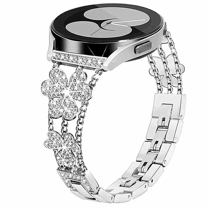 Bracciale in metallo bling da 20 mm per Samsung Galaxy watch 4 5 Pro 6 44mm 40mm 45mm cinturino per Gear Sport Amazfit Bip Xiaomi Huawei