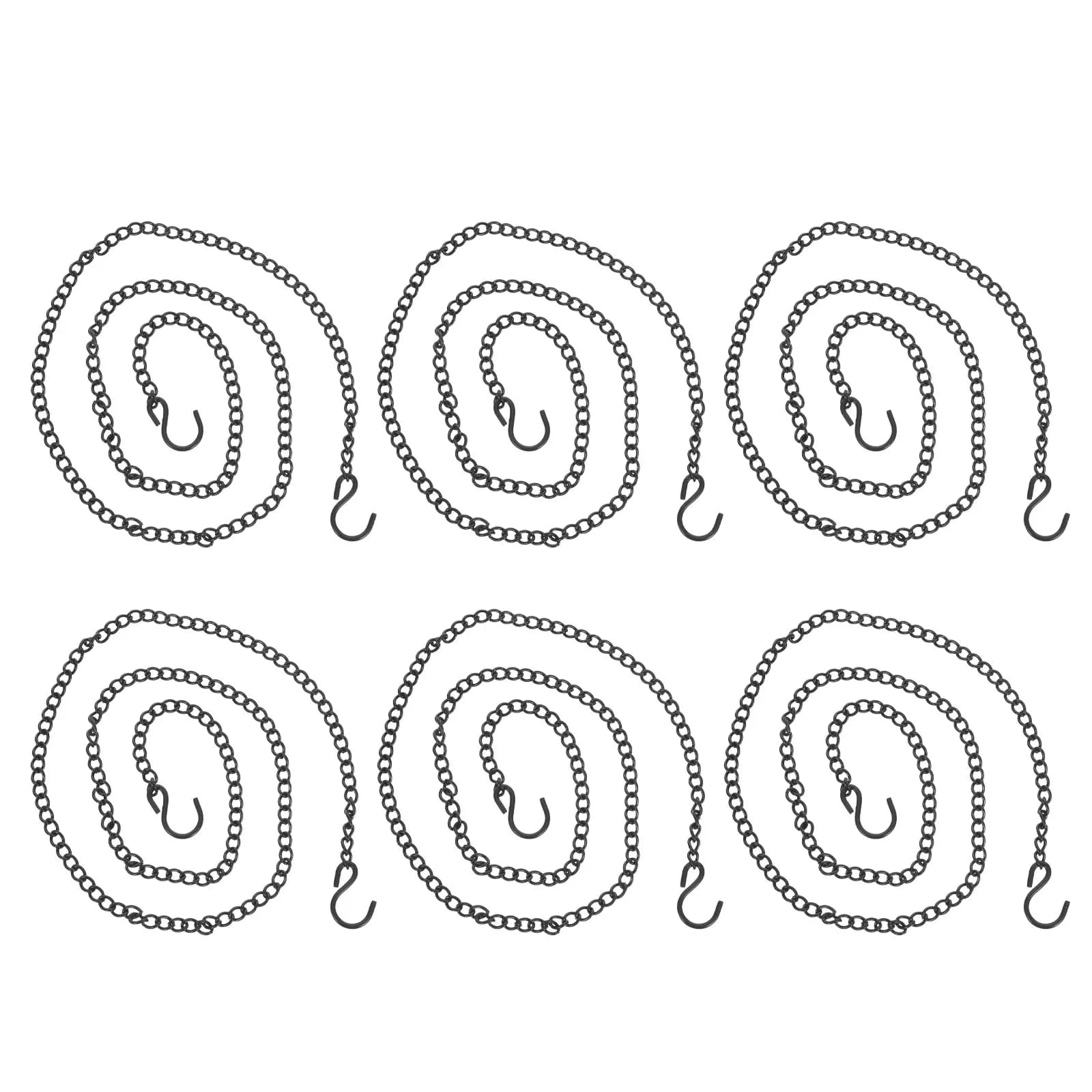 Kit da 6 Pezzi per Appendere a Parete con Ganci a S Regolabili in Metallo Nero, Catena per Appendere Quadri, Insegne al Neon, Specchi, Lavagnette e Abbigliamento