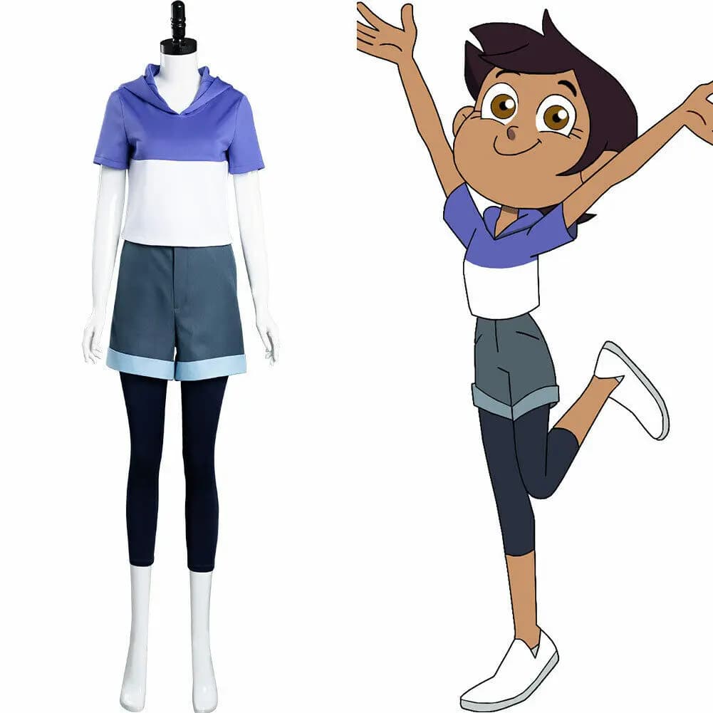 Anime The Owl Cos House Luz Noceda Costume Cosplay T-shirt viola Pantaloni Outfit Set Carnevale di Halloween Uniforme da palcoscenico per le donne