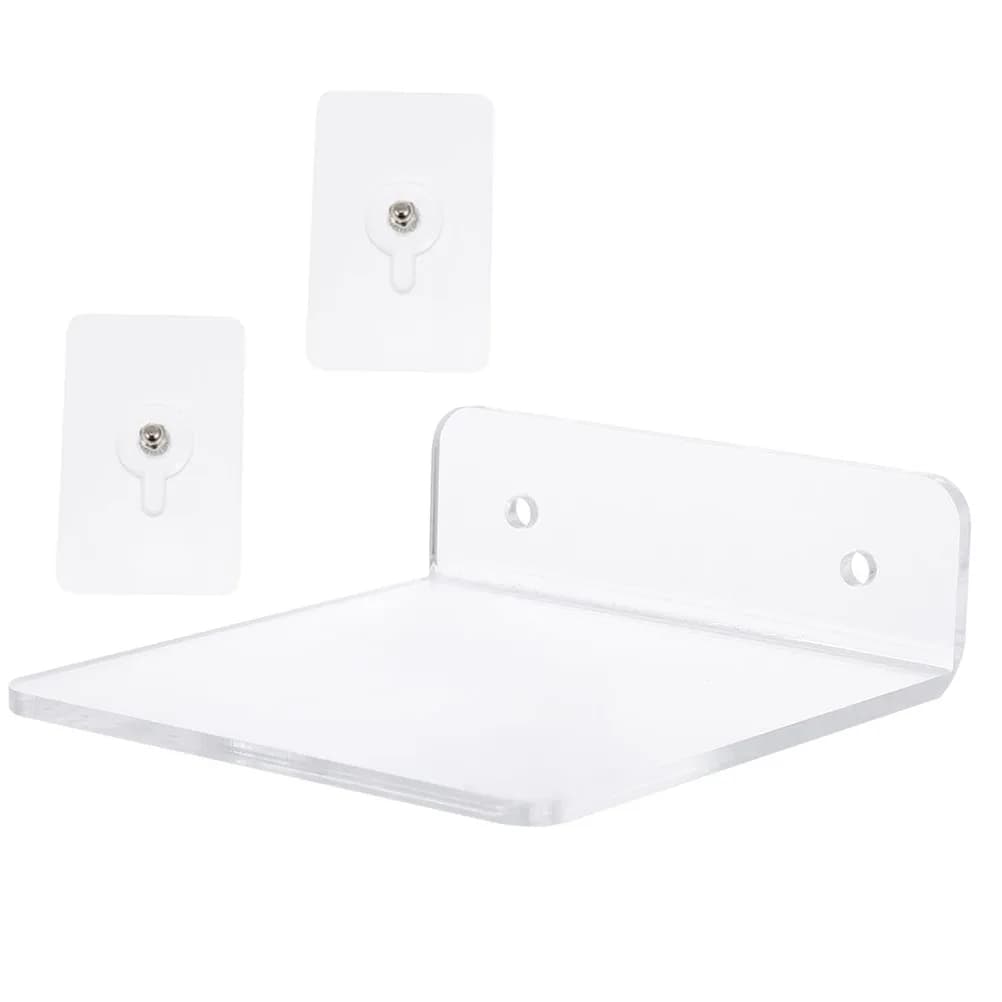 Floating Shelf Acrylic Wall-Mounted Storage Rack No Drill Transparent Display Shelf Bathroom Living Room Bedroom Organizer