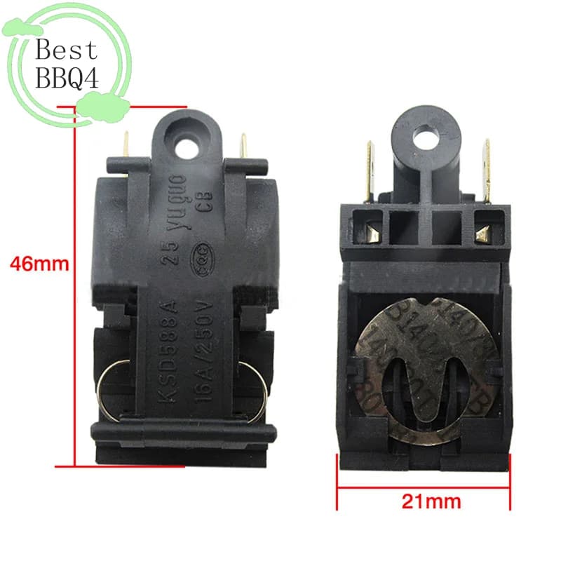 (BBQ4) 2 Pezzi Interruttore Termostatico Nero 13A/16A 250V per Bollitore Elettrico, Interruttore a Vapore, Accessori per Cucina